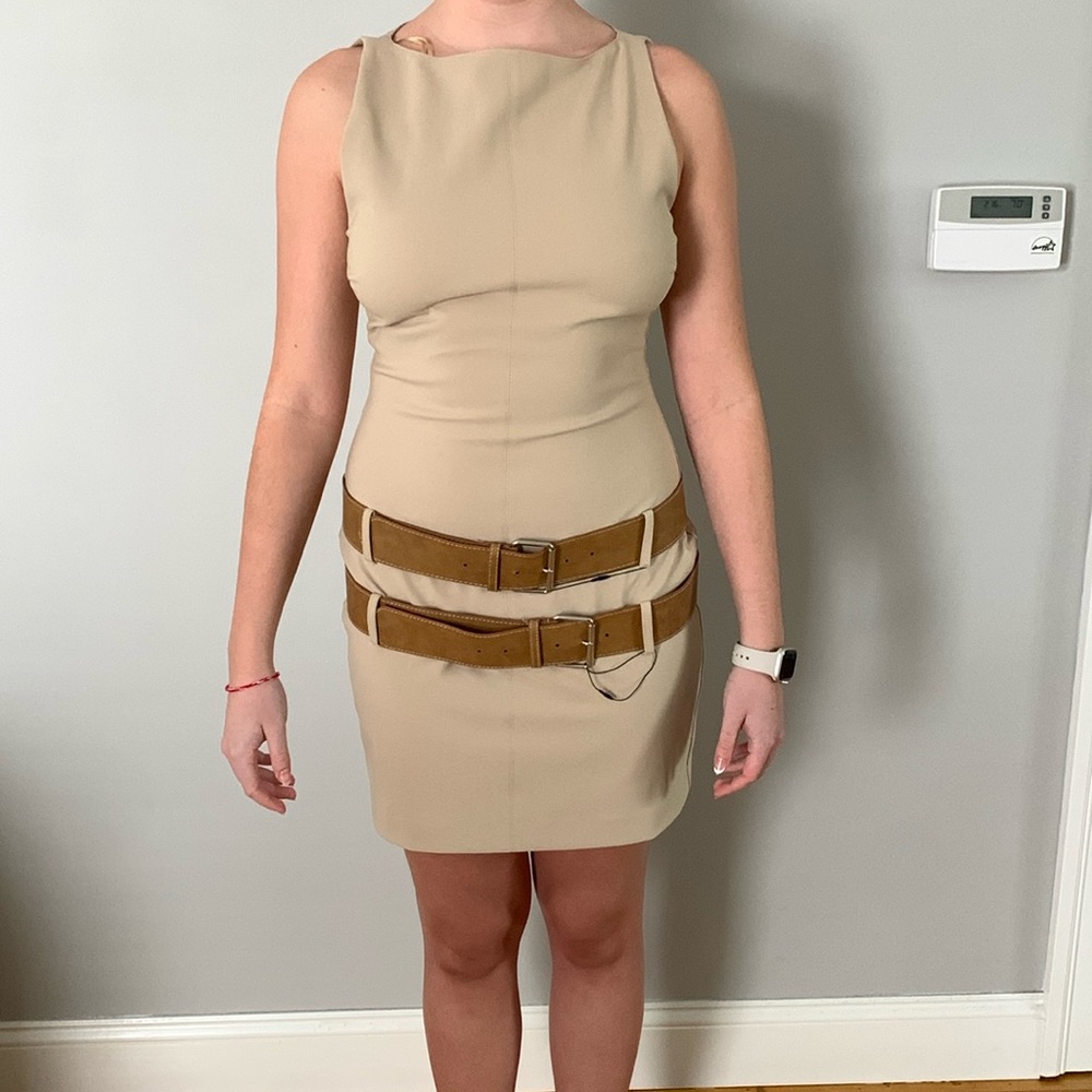 ZARA DOUBLE BELTED FITTED DRESS